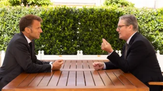 El Primer Ministro Keir Starmer se reune con el Presidente Emmanuel Macron.