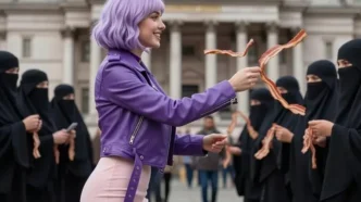 Ilustración generada por IA con Grok que representa el meme “Amelia” asociado a la extrema derecha en Reino Unido