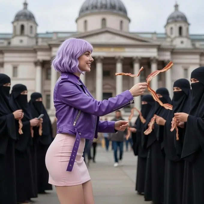 Ilustración generada por IA con Grok que representa el meme “Amelia” asociado a la extrema derecha en Reino Unido