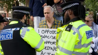 La protesta de Defend Our Juries / Palestine Action en Londres el 6 de septiembre.