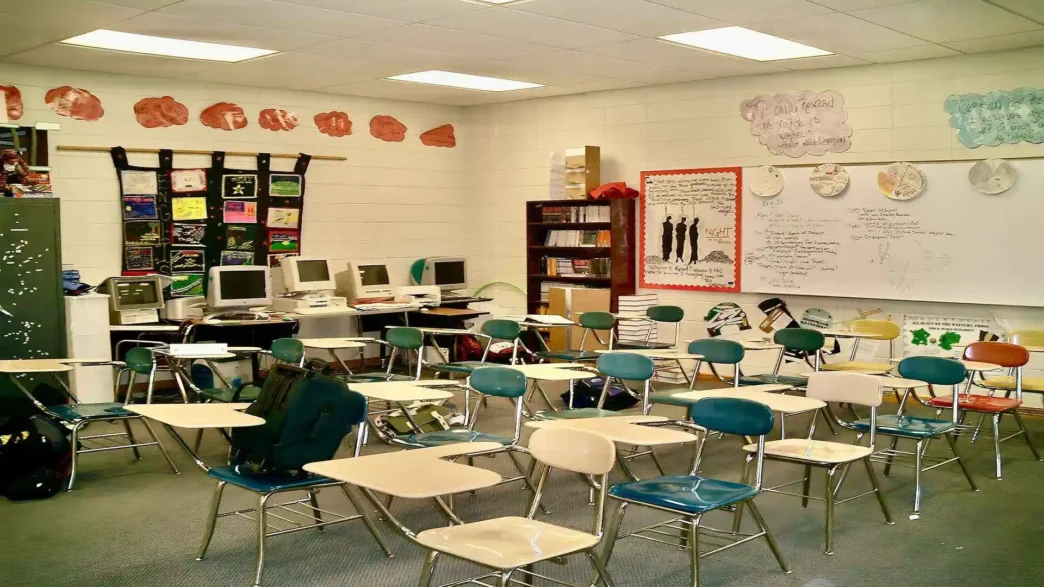 Public high school classroom