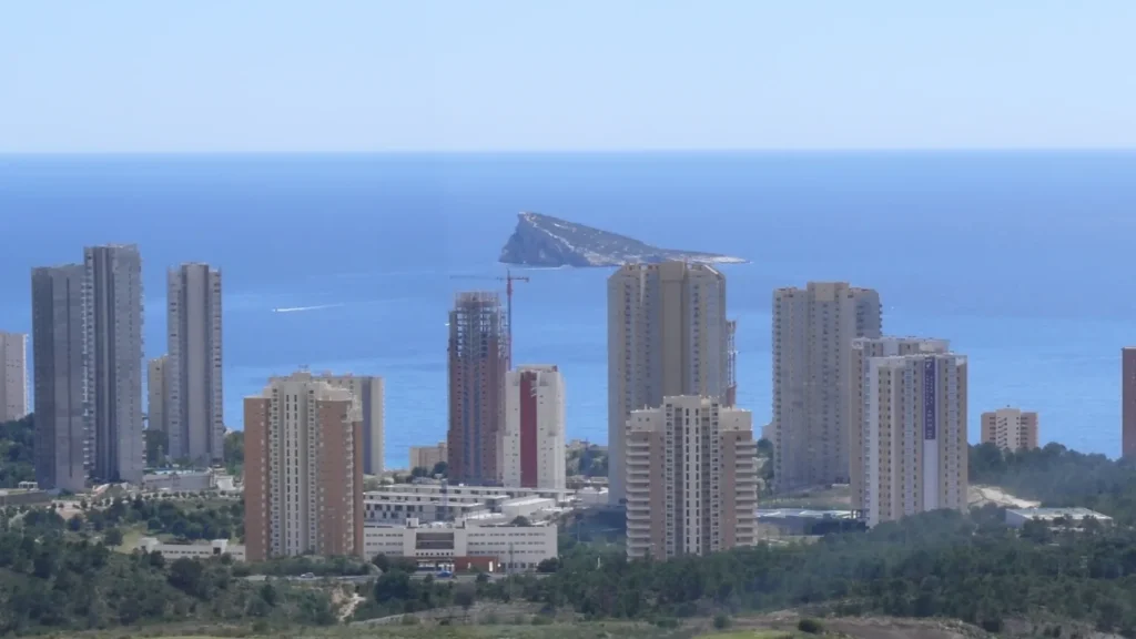 view of Benidorm Skyline and the island