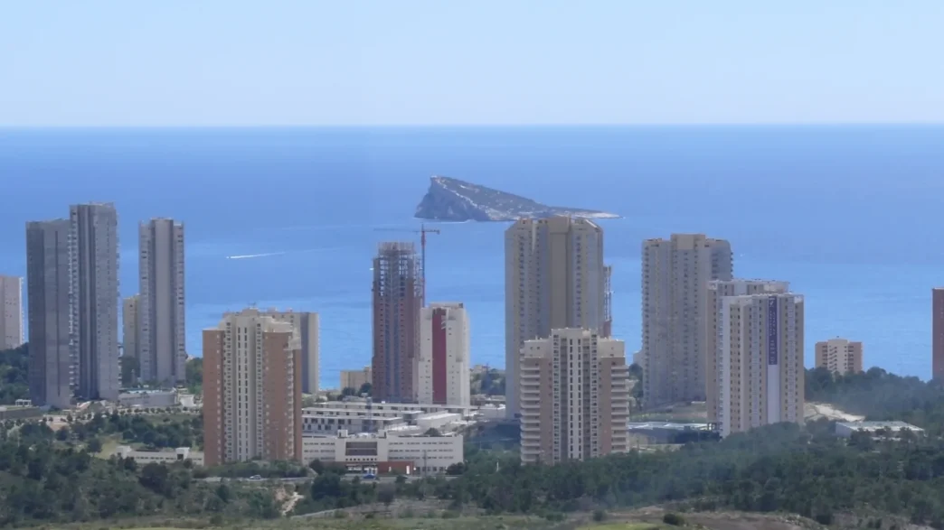 view of Benidorm Skyline and the island