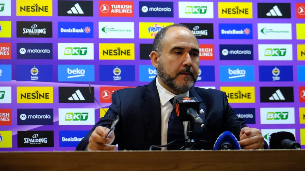 Chus Mateo at Euroleague Press Conference as Real Madrid Coach