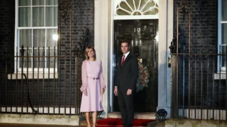 Spain Prime Minister Pedro Sánchez and his wife Begoña Gómez Fernández arrived at 10 Downing Street