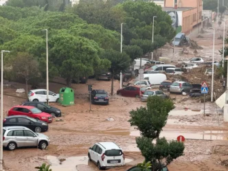 Cars destroyed in Valencia floods DANA 2024, Catarroja
