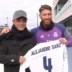 Spanish singer Alejandro Sanz visits Real Madrid Ciudad Deportiva and meets Sergio Ramos