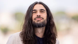 Oliver Laxe presenting the movie ''Sirât'' at the 2025 Cannes Film Festival