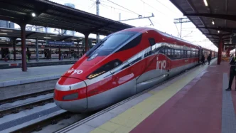 photo of Iryo train in Madrid Chamartin station