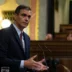 Pedro Sánchez during his speech in the first session of the investiture debate.