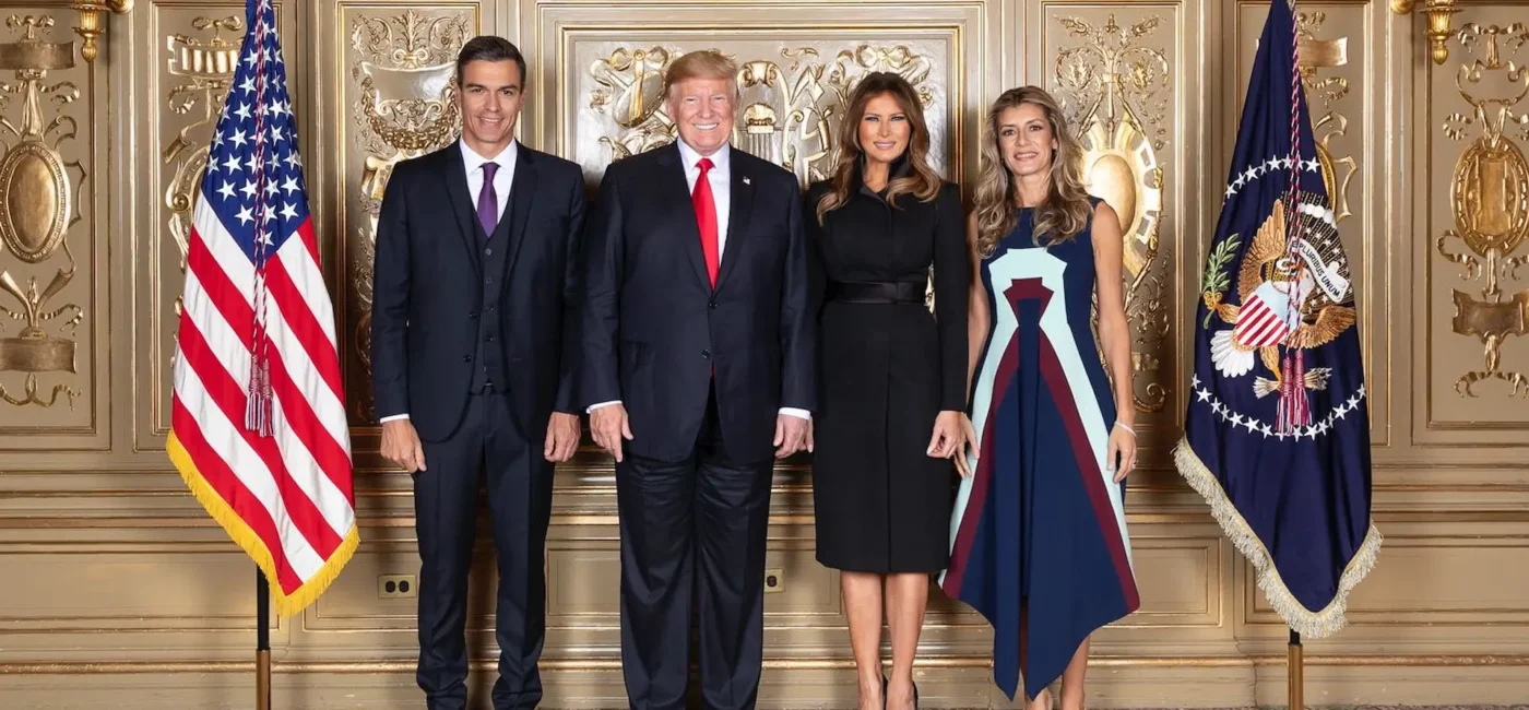 Presidents @sanchezcastejon and @realDonaldTrump met again today at a reception for Heads of State at the #UNGA, hosted by President Trump (Official @WhiteHouse Photo by Andrea Hanks)