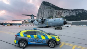 Un avión Atlas C1 de la RAF en Gibraltar en apoyo de la Operación Newcombe.