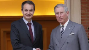 Fomer Spanish PM Jose Luis Rodrigez Zapatero and King Charles III