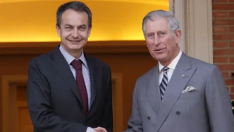 Fomer Spanish PM Jose Luis Rodrigez Zapatero and King Charles III
