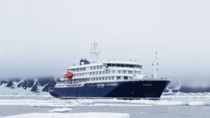 Free images of the MV Hondius, a 170-passenger Polar Class 6 expedition ship launched in 2019, are primarily available through Oceanwide Expeditions' gallery.